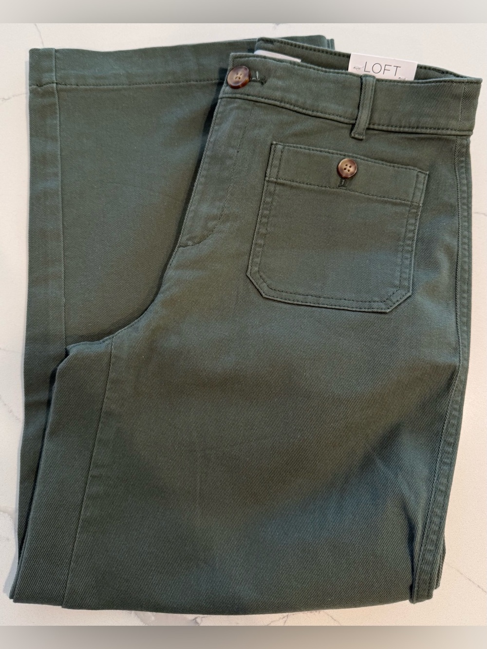 NWT Loft Women’s Palmer Wide Leg Pant In Green Size 4